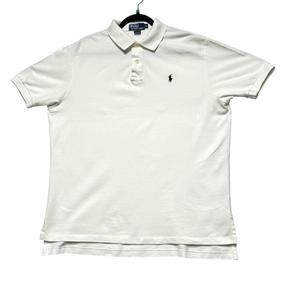 Polo Ralph Lauren White XL Mens Mesh Polo Shirt Pony Logo Short Sleeve Excellent - Picture 3 of 8